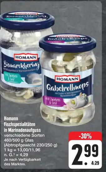 E-Center Homann fischspezialitäten in marinadenaufguss Angebot