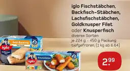 akzenta Iglo fischstäbchen, backfisch-stäbchen, lachsfischstäbchen, goldknusper filet oder knusperfisch Angebot