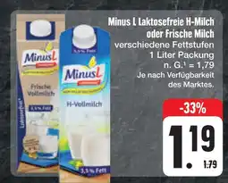 E-Center Minus l laktosefreie h-milch oder frische milch Angebot