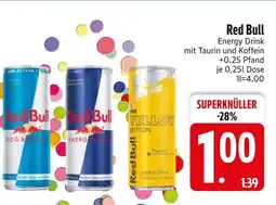 Edeka Red bull red bull energy drink oder red bull sugarfree oder red bull the yellow edition Angebot