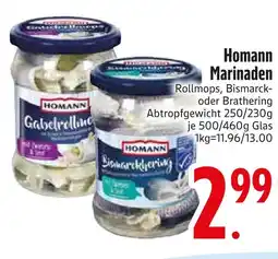 Edeka Homann marinaden rollmops oder bismarck- oder brathering Angebot