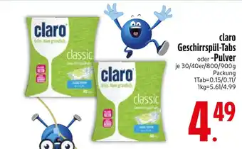 Edeka Claro geschirrspül-tabs oder -pulver Angebot