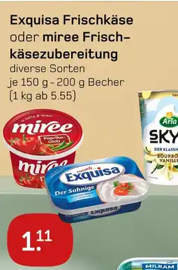 boni Center Exquisa, miree frischkäse oder frischkäsezubereitung Angebot