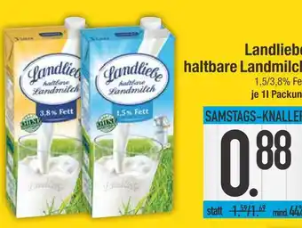 Edeka Landliebe haltbare landmilch 1,5% fett oder haltbare landmilch 3,8% fett Angebot