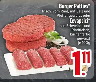 Edeka Burger patties oder cevapcici Angebot