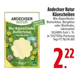 Edeka Andechser natur bio-alpenländer butterkäse oder bergkäse Angebot