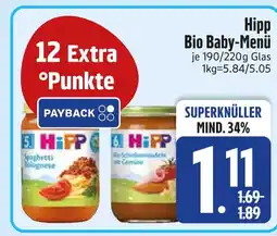 Edeka Hipp bio baby-menü Angebot