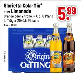 trinkgut Oettinger glorietta cola-mix oder limonade Angebot