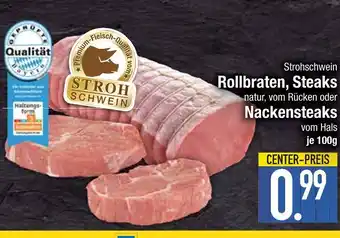 Edeka Strohschwein rollbraten, steaks, nackensteaks Angebot