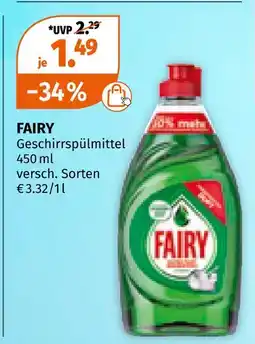 Müller Fairy geschirrspülmittel Angebot