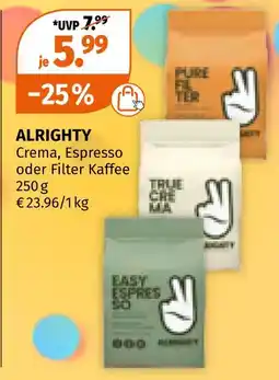 Müller Alrighty crema, espresso oder filter kaffee Angebot