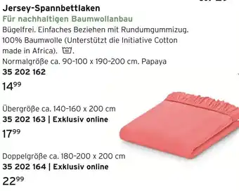 Tchibo Papaya jersey-spannbettlaken Angebot