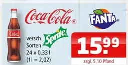 Getränke Oase Coca-cola, fanta, sprite Angebot