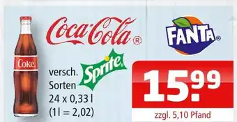 Getränke Oase Coca-cola, fanta, sprite Angebot