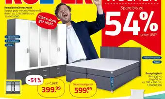 ROLLER Kombidrehtürenschrank oder boxspringbett Angebot