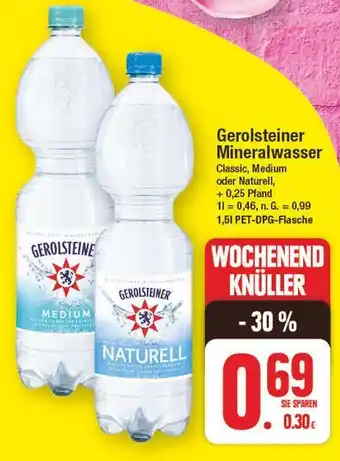 E-Center Gerolsteiner mineralwasser Angebot