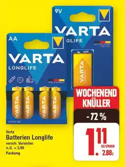 E-Center Varta batterien longlife Angebot