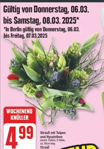 Edeka Strauß mit tulpen und hyazinthen Angebot