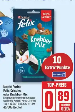 Edeka Purina felix crispies oder knabber-mix Angebot