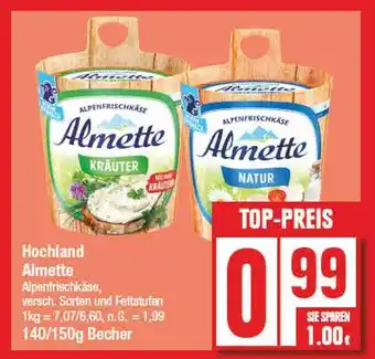 Edeka Hochland almette kräuter oder natur Angebot