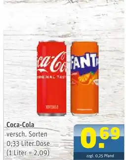 Getränke Arena Coca-cola oder fanta Angebot