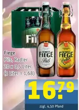 Getränke Arena Fiege pils, radler Angebot