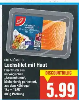 E-Center Gut&günstig lachsfilet mit haut Angebot