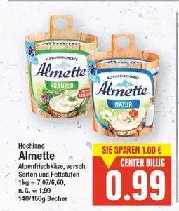 E-Center Hochland almette kräuter oder almette natur Angebot