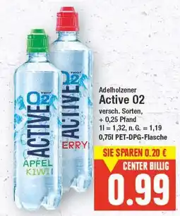 E-Center Adelholzener active 02 apfel kiwi oder active 02 berry Angebot