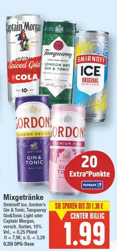 E-Center Smirnoff, gordon's, tanqueray, captain morgan mixgetränke Angebot