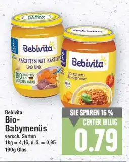 E-Center Bebivita bio-babymenüs Angebot