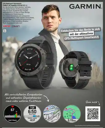 Globus Garmin Gps-multisport-smartwatch Fenix 6x Sapphire 010-02157-11 Angebot