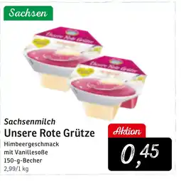 KONSUM Sachsenmilch Unsere Rote Grütze Angebot