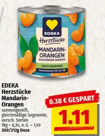 nah & gut EDEKA Herzstücke Mandarin- Orangen Angebot