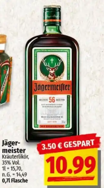 nah & gut Jägermeister Kräuterlikör, 35% Vol. Angebot