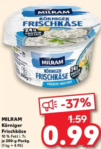 Kaufland MILRAM Körniger Frischkäse Angebot