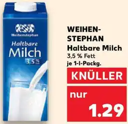 Kaufland WEIHENSTEPHAN Haltbare Milch Angebot