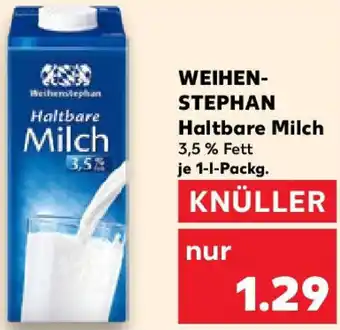 Kaufland WEIHENSTEPHAN Haltbare Milch Angebot