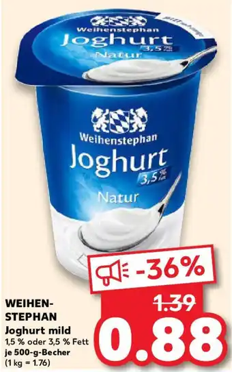 Kaufland WEIHENSTEPHAN Joghurt mild Angebot