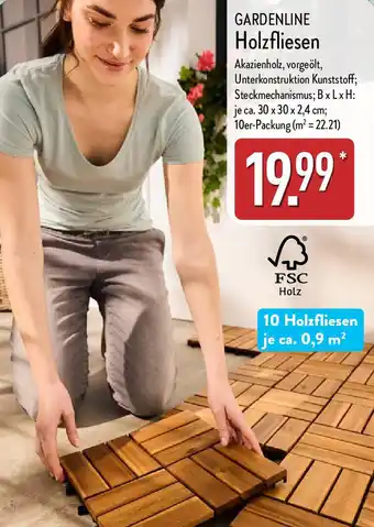 Aldi Nord GARDENLINE Holzfliesen Angebot