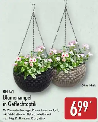 Aldi Nord BELAVI Blumenampel in Geflechtoptik Angebot