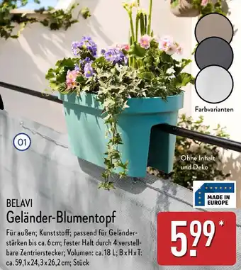 Aldi Nord BELAVI Geländer-Blumentopf Angebot