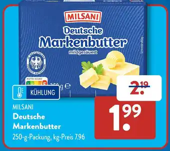 Aldi Süd MILSANI Deutsche Markenbutter Angebot