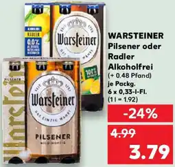 Kaufland WARSTEINER Pilsener oder Radler Alkoholfrei Angebot