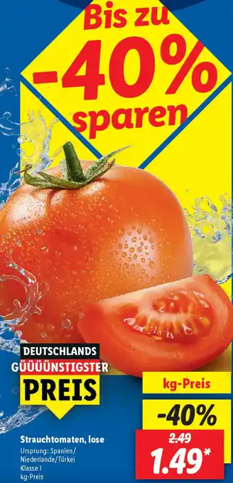 Lidl Strauchtomaten, lose Angebot