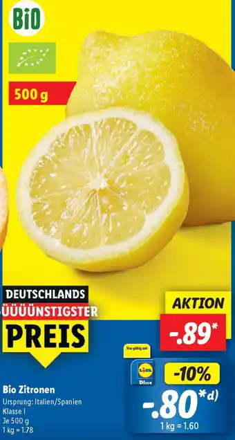 Lidl Bio Zitronen Angebot