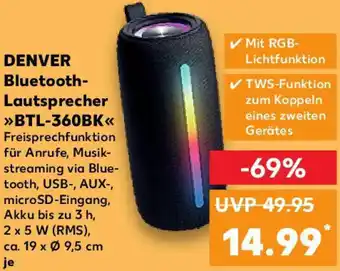 Kaufland DENVER Bluetooth Lautsprecher BTL-360BK Angebot