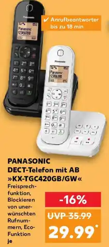 Kaufland PANASONIC DECT-Telefon mit AB KX-TGC420GB/GW Angebot