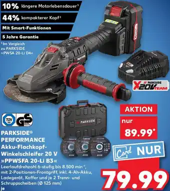 Kaufland PARKSIDE PERFORMANCE Akku-Flachkopf Winkelschleifer 20 V Angebot