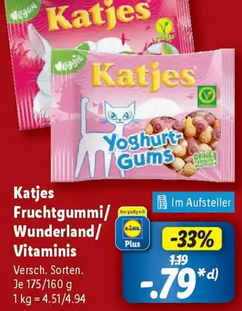 Lidl Katjes Fruchtgummi/ Wunderland/ Vitaminis Angebot